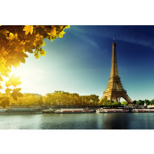 Seine in Paris with Eiffel tower in autumn season