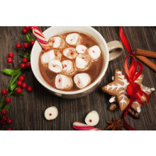Christmas cookies and hot chocolate