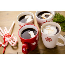 Four mugs of Hot chocolate