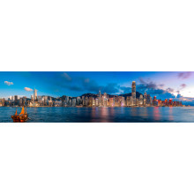 Hong Kong Victoria Harbor in magic hour