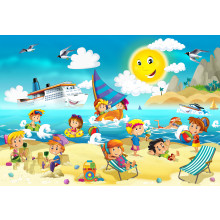 kids playing at the beach