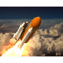 Space Shuttle In The Clouds