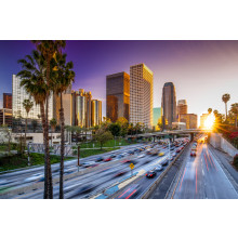 Sunset in Los Angeles Downtown