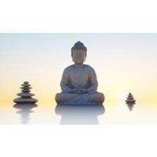 Buddha statue and stone towers