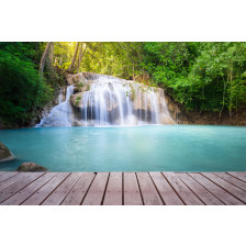 Deck over a waterfall