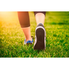 Green grass, woman fitness