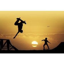 Skateboard at sunset