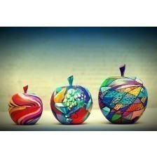 Wooden apples painted by hand