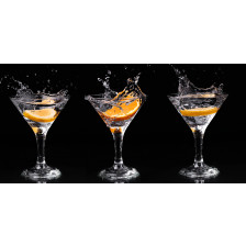 Vermouth cocktail inside martini glass over dark background