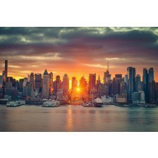 Cloudy sunrise over Manhattan