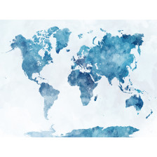 World map in watercolor