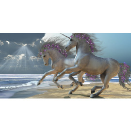 Unicorns Frolic on the Beach