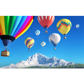 Brightly colored hot air balloons
