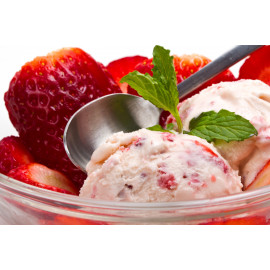 Strawberry ice cream with fruits