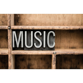 Music Vintage Letterpress Type in Drawer