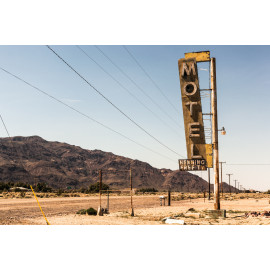 Abandoned Motel on the Route 66, Vintage sign