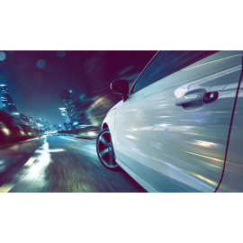 Speedy car at night