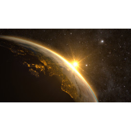 Planet Earth with a spectacular sunrise