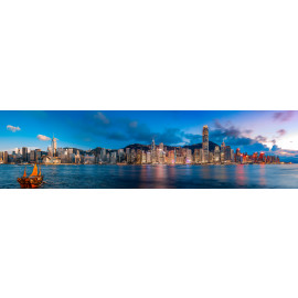 Hong Kong Victoria Harbor in magic hour