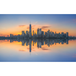 Manhattan cityscape panorama reflections