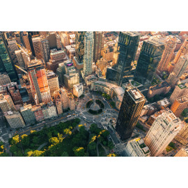 Aerial view of Columbus Circle in New York