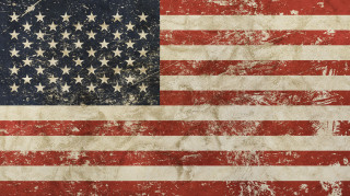 Vintage faded American US flag
